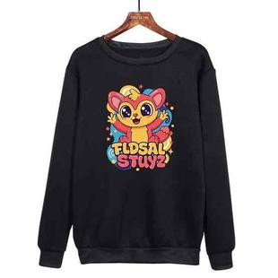 Red Elf Printed Casual Loose Round Neck Sweatshirt Print On Your Demand, Size:XL(Black)