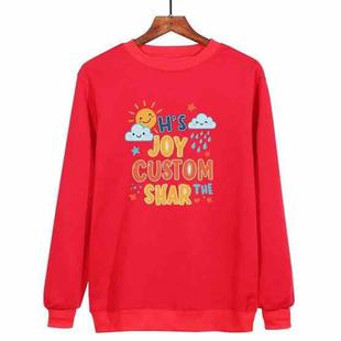 JOY CUSTOM Printed Casual Loose Round Neck Sweatshirt Print On Your Demand, Size:XXXL(Red)