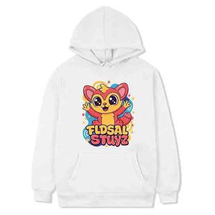 Red Elf Printed Fleece Hooded Sweatshirt Print On Your Demand, Size:XXXL(White)