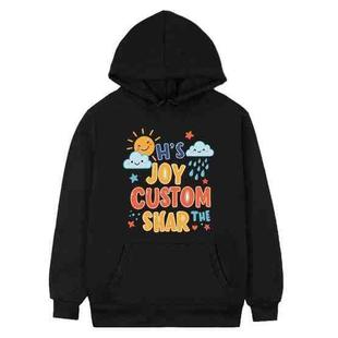 JOY CUSTOM Printed Fleece Hooded Sweatshirt Print On Your Demand, Size:XXXL(Black)