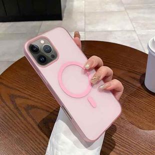For iPhone 13 Pro Max Ice Fog MagSafe PC Phone Case(Transparent Pink)