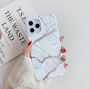 For iPhone 12 mini Gilding Marble Pattern Soft TPU Protective Case(White)