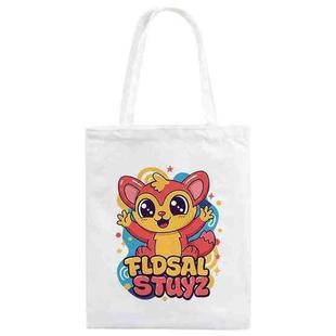 Red Elf Printed Canvas Handbag Digital Print On Your Demand, Size:30x25cm(White)