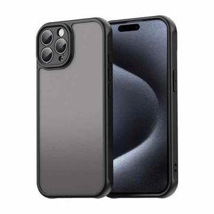 For iPhone 15 Pro Max Fan Dun Series TPU Hybrid PC Frosted Phone Case(Black)