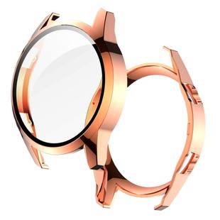 For Huawei Watch GT2 46mm 2 in 1  Tempered Glass Screen Protector + Fully Plating PC Case(Rose Gold)