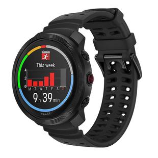 For Polar Vantage M3 Double Buckle Silicone Sport Watch Band(Black)