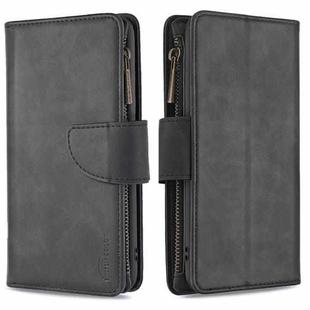 For Xiaomi Redmi Note 8T Skin Feel Detachable Magnetic Zipper Horizontal Flip PU Leather Case with Multi-Card Slots & Holder & Wallet & Photo Frame & Lanyard(Black)