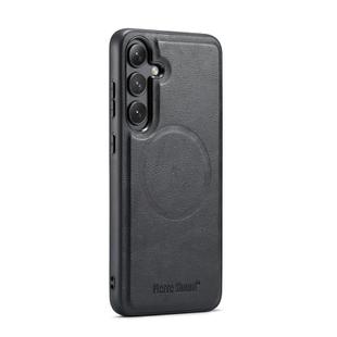 For Samsung Galaxy S25+ 5G Fierre Shann FS-027 Cowhide Texture MagSafe Magnetic Phone Case(Black)