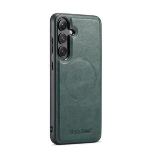 For Samsung Galaxy S25+ 5G Fierre Shann FS-027 Cowhide Texture MagSafe Magnetic Phone Case(Green)