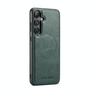 For Samsung Galaxy S24 FE 5G Fierre Shann FS-027 Cowhide Texture MagSafe Magnetic Phone Case(Green)
