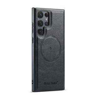 For Samsung Galaxy S25 Ultra 5G Fierre Shann FS-027 Cowhide Texture MagSafe Magnetic Phone Case(Black)