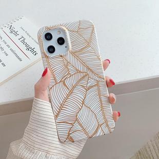 For iPhone 12 Pro Max Gilding Pattern Soft TPU Protective Case(Leaves)