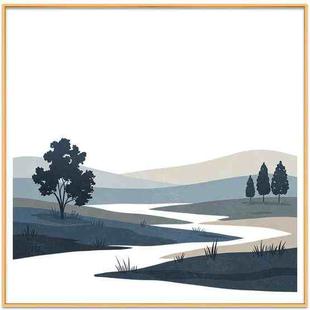 Quiet River Decorative Painting with Aluminum Alloy Frame Print On Your Demand, Size:80x80cm