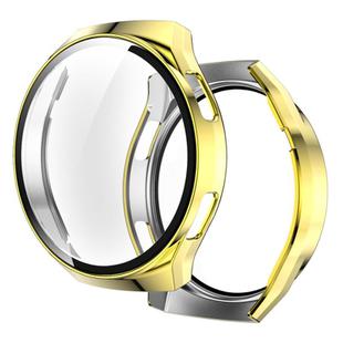 For Huawei Watch GT2e 2 in 1  Tempered Glass Screen Protector + Fully Plating PC Case(Golden)