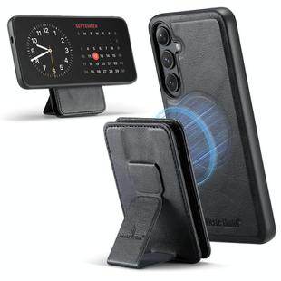 For Samsung Galaxy S24 FE 5G Fierre Shann FS028 MagSafe RFID Card Holder Back Phone Case(Black)