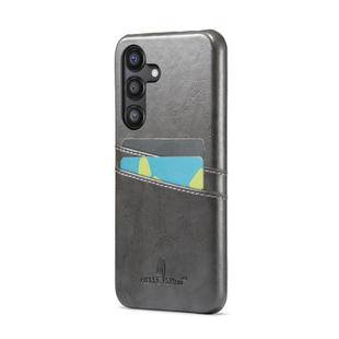 For Samsung Galaxy S25 5G Fierre Shann Retro Oil Wax Texture Card Slots PU Leather Phone Case(Black)