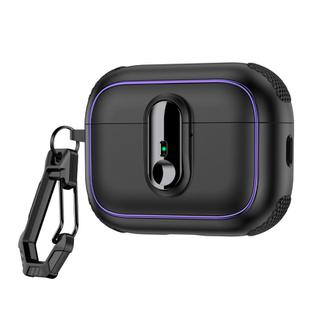 For AirPods Pro 2 Armor Magnetic Wireless Earphones Case with Security Lock(Black)