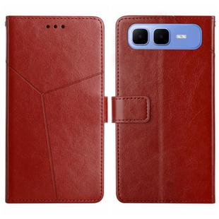 For Infinix Smart 10 Plus 4G Y-shaped Pattern Flip Leather Phone Case(Brown)