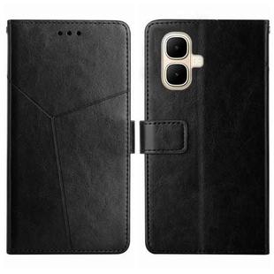 For Infinix Smart 10 4G / Tecno Pop 10 Y-shaped Pattern Flip Leather Phone Case(Black)