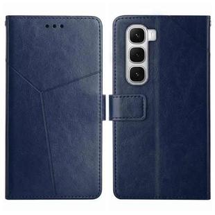 For Infinix Hot 60 4G / 60i 4G Y-shaped Pattern Flip Leather Phone Case(Blue)