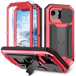 For iPhone 16e Sliding Camera IP68 Waterproof Holder Phone Case(Red)