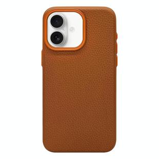 For iPhone 16 Litchi Texture TPU Phone Case(Gold Brown)