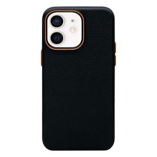 For iPhone 11 Litchi Texture TPU Phone Case(Black Orange)
