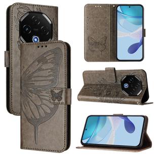 For Umidigi G100 Pro Embossed Butterfly Leather Phone Case(Grey)