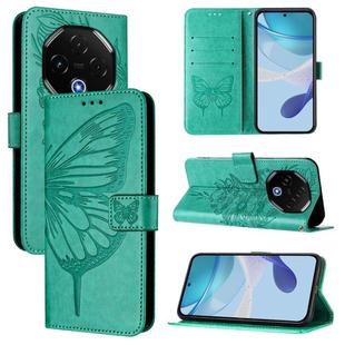 For Umidigi G100 Pro Embossed Butterfly Leather Phone Case(Green)
