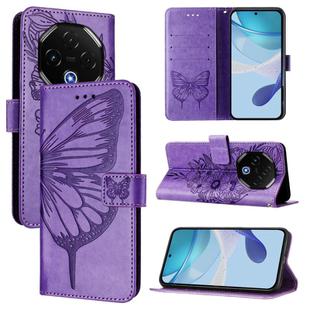For Umidigi G100 Pro Embossed Butterfly Leather Phone Case(Light Purple)