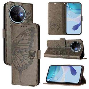 For vivo Y39 5G Global Embossed Butterfly Leather Phone Case(Grey)