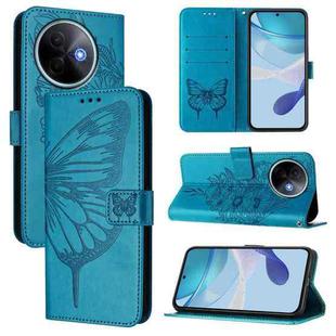 For vivo Y39 5G Global Embossed Butterfly Leather Phone Case(Blue)