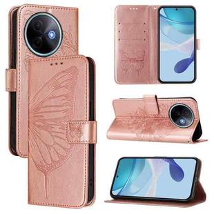 For vivo Y39 5G Global Embossed Butterfly Leather Phone Case(Rose Gold)