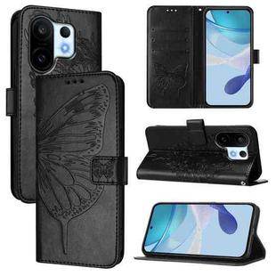 For vivo S30 Pro mini Embossed Butterfly Leather Phone Case(Black)