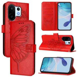 For vivo S30 Pro mini Embossed Butterfly Leather Phone Case(Red)