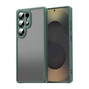 For Samsung Galaxy S25 Ultra 5G Fan Dun Series TPU Hybrid PC Frosted Phone Case(Green)