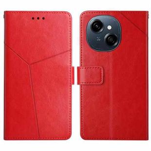 For Tecno Pop 9 4G / Spark Go 2025 4G Y-shaped Pattern Flip Leather Phone Case(Red)
