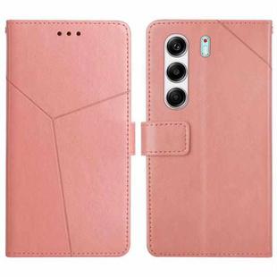 For Tecno Camon 40 Pro 5G Y-shaped Pattern Flip Leather Phone Case(Pink)