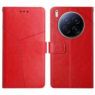 For Tecno Camon 40 Premier Y-shaped Pattern Flip Leather Phone Case(Red)