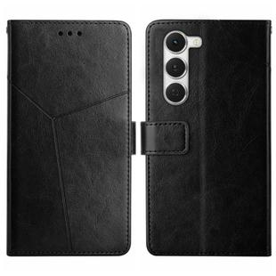 For Tecno Spark 40 Pro 4G Y-shaped Pattern Flip Leather Phone Case(Black)