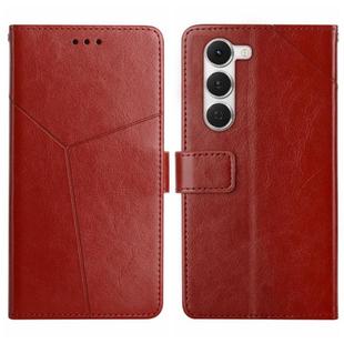For Tecno Spark 40 Pro 4G Y-shaped Pattern Flip Leather Phone Case(Brown)