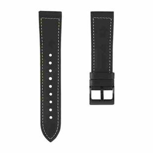 For Samsung Galaxy Watch 3 41mm TPU + Leather Watch Band(Black)