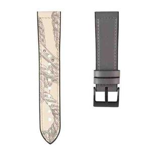 For Samsung Galaxy Watch 3 41mm TPU + Leather Watch Band(Grey+Grey)