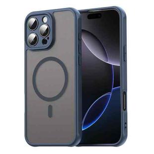 For iPhone 16 Pro Max Fan Dun Series TPU Hybrid PC Frosted Magsafe Phone Case(Blue)