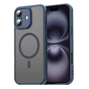 For iPhone 16 Plus Fan Dun Series TPU Hybrid PC Frosted Magsafe Phone Case(Blue)