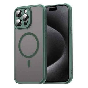 For iPhone 15 Pro Max Fan Dun Series TPU Hybrid PC Frosted Magsafe Phone Case(Green)