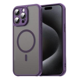 For iPhone 15 Pro Fan Dun Series TPU Hybrid PC Frosted Magsafe Phone Case(Purple)