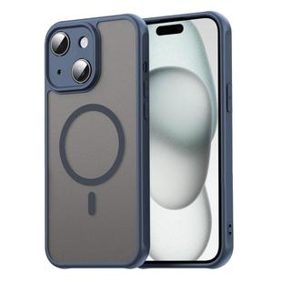 For iPhone 15 Fan Dun Series TPU Hybrid PC Frosted Magsafe Phone Case(Blue)