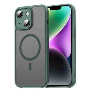 For iPhone 14 Plus Fan Dun Series TPU Hybrid PC Frosted Magsafe Phone Case(Green)