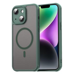 For iPhone 14 Fan Dun Series TPU Hybrid PC Frosted Magsafe Phone Case(Green)